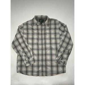 Men's Gray Woolrich Lightweight Ventilated Hiking Shirt - Large